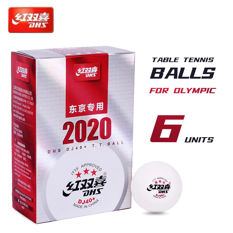 DHS DJ40+ Ping Pong Balls 3 Stars Professional Table Tennis Balls ABS New Material for Olympic Standard