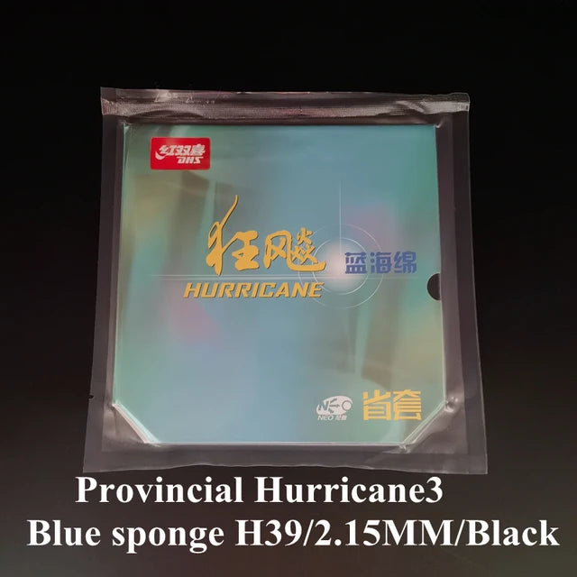 DHS Hurricane 3 NEO / Non-Neo Provincial (Blue Sponge) Table Tennis Rubber Pips-In Ping PongWith Sponge Tenis De Mesa NEO H39 2.15mm Black