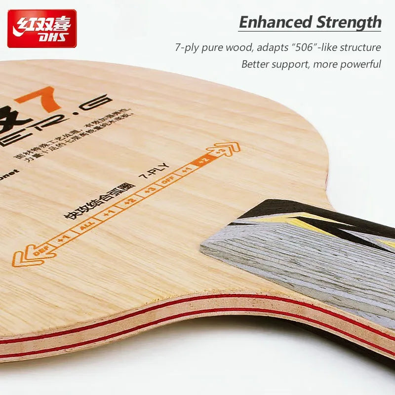 DHS Power G7 PG7 Table Tennis Racket 7 Pure Wood Offensive Good Support Ping Pong Blade with Original Box
