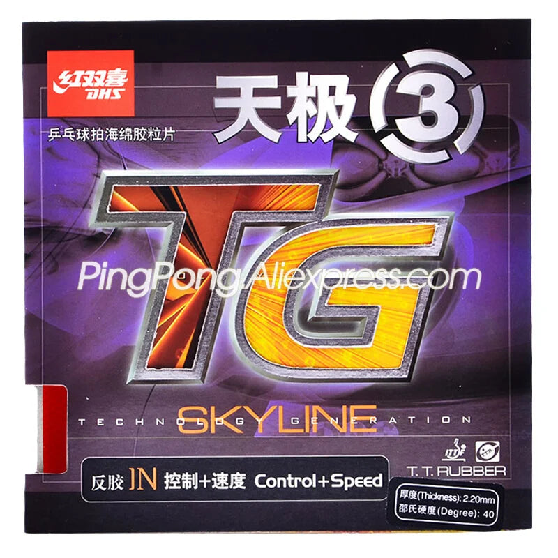 DHS SKYLINE 3 / TG3 / TG 3 Table Tennis Rubber Pips-In Original DHS Ping Pong Sponge