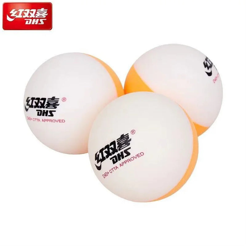 DHS Table Tennis Balls D40+ Top New Material Yellow and White Double Color Ping Pong Balls For Competition