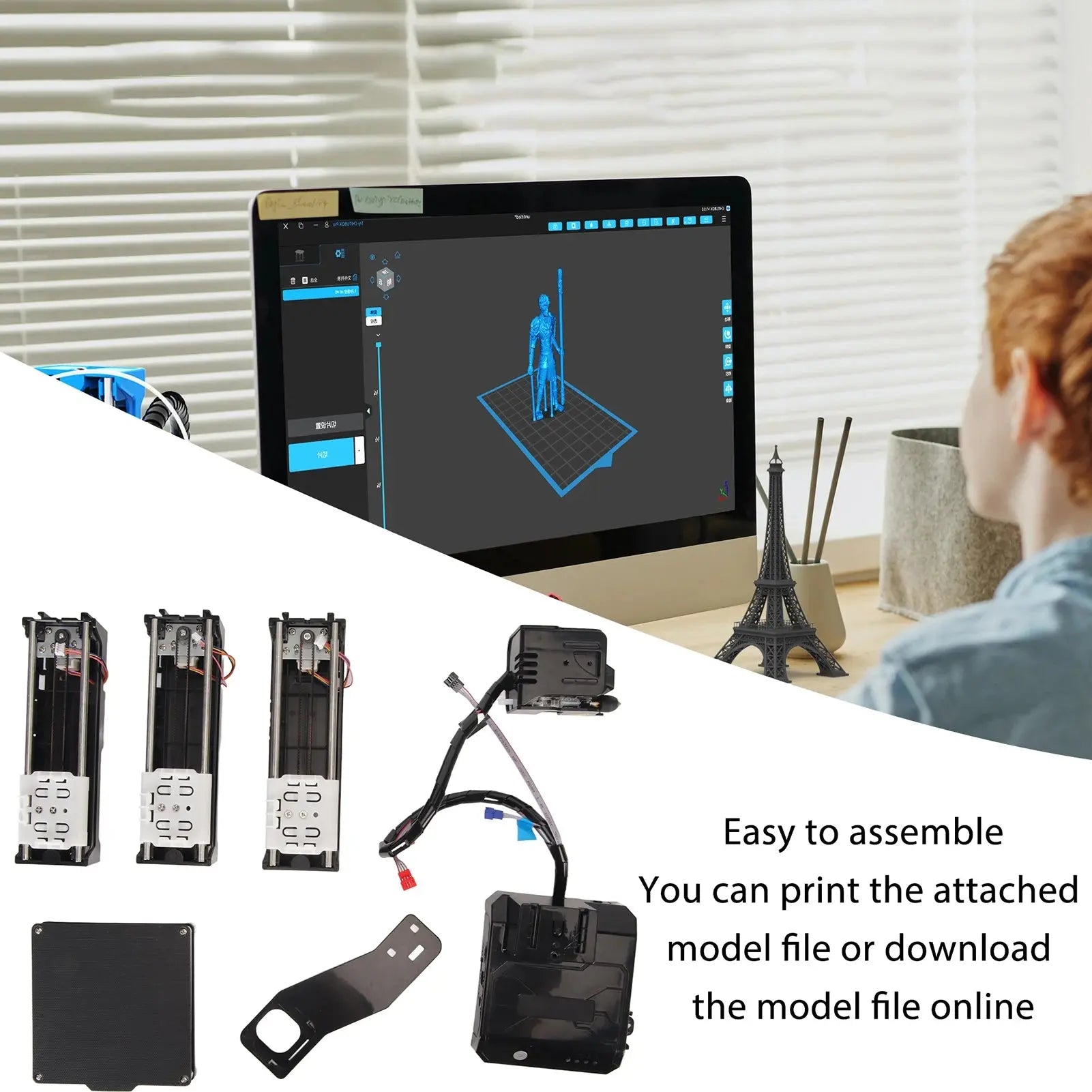 DIY 3D Printer Kit Mini 3D Printer for Beginners High Printing Accuracy Uniform Heating Printing Volume 4x4x4in Mini 3D Printer GreatEagleInc