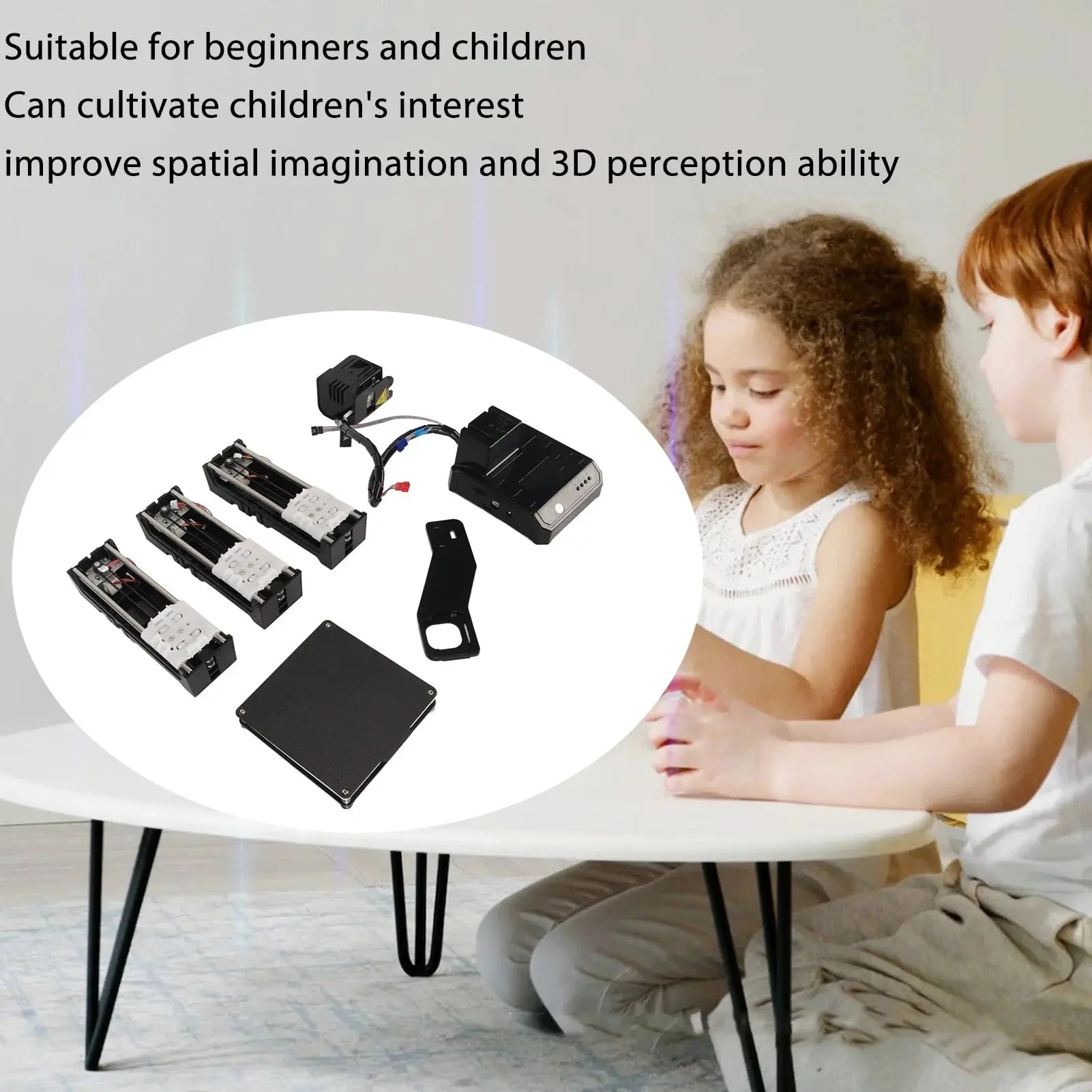 DIY 3D Printer Kit Mini 3D Printer for Beginners High Printing Accuracy Uniform Heating Printing Volume 4x4x4in Mini 3D Printer GreatEagleInc