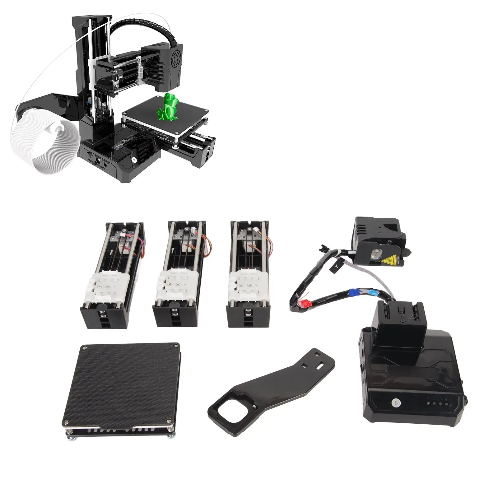 DIY 3D Printer Kit Mini 3D Printer for Beginners High Printing Accuracy Uniform Heating Printing Volume 4x4x4in Mini 3D Printer GreatEagleInc