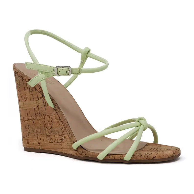 DONYA-38 Women's Wooden Wedge Heels With Strappy Upper Yoki Fashion