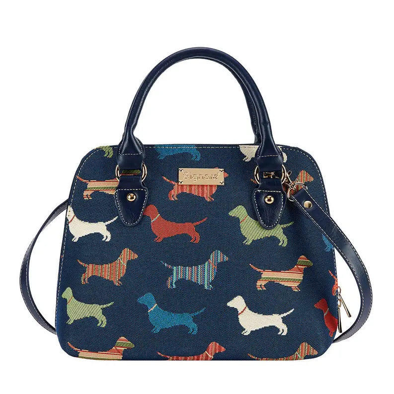 Dachshund Convertible Top Handle Purse Handbag Signare USA