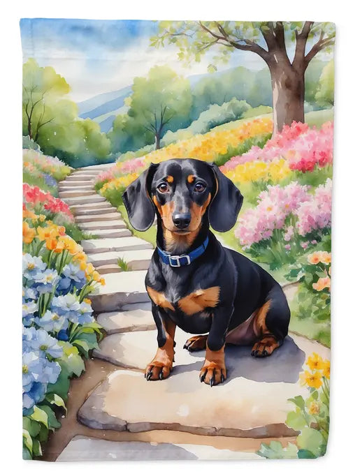 Dachshund Spring Path Garden Flag Caroline's Treasures