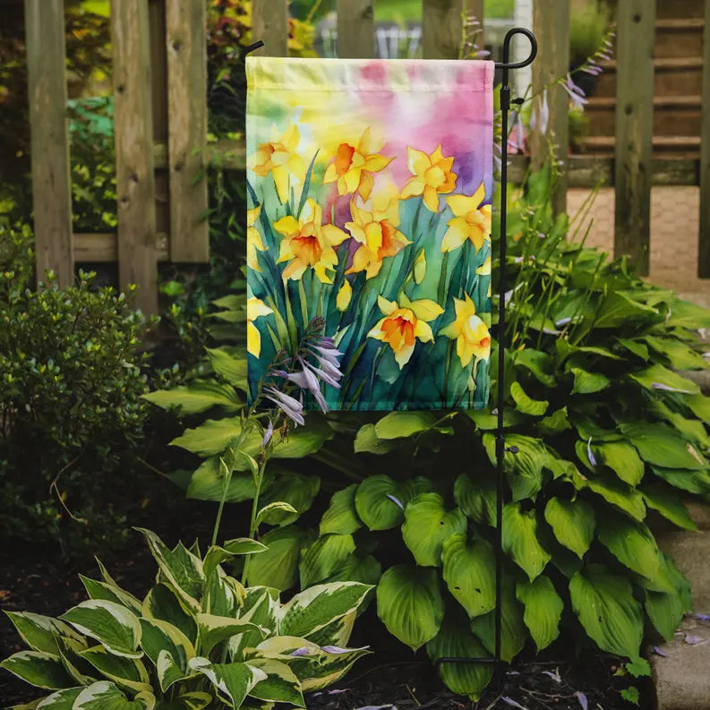 Daffodils in Watercolor Garden Flag Caroline's Treasures