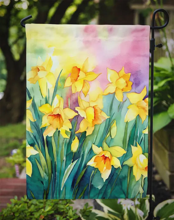 Daffodils in Watercolor Garden Flag Caroline's Treasures