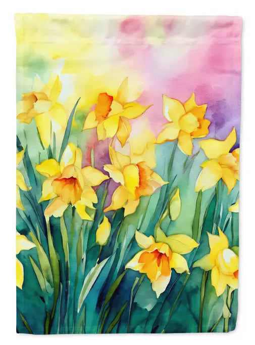 Daffodils in Watercolor Garden Flag Caroline's Treasures