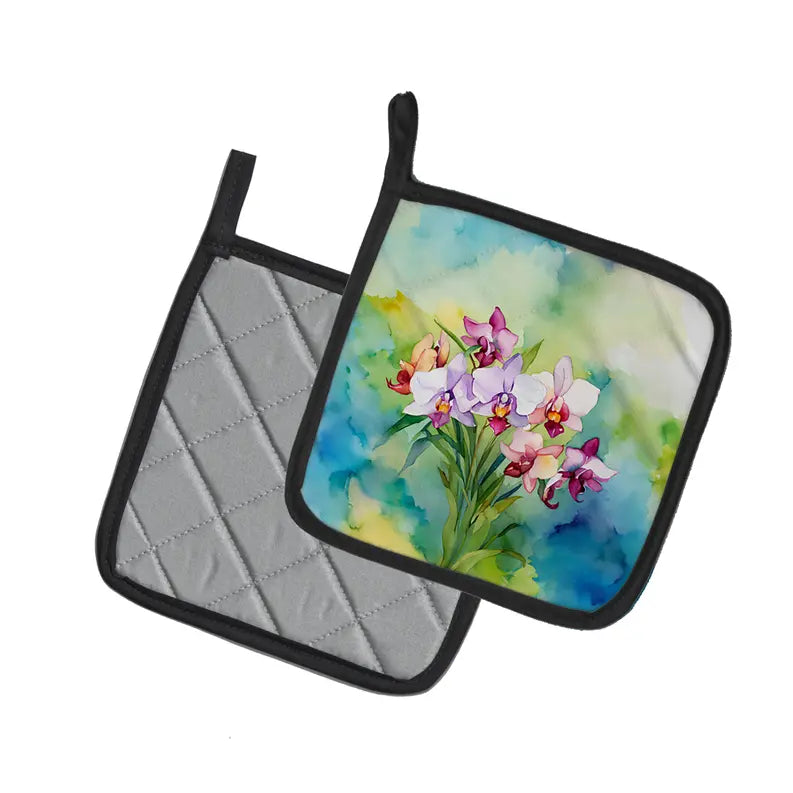 Daffodils in Watercolor Pair of Pot Holders Caroline's Treasures