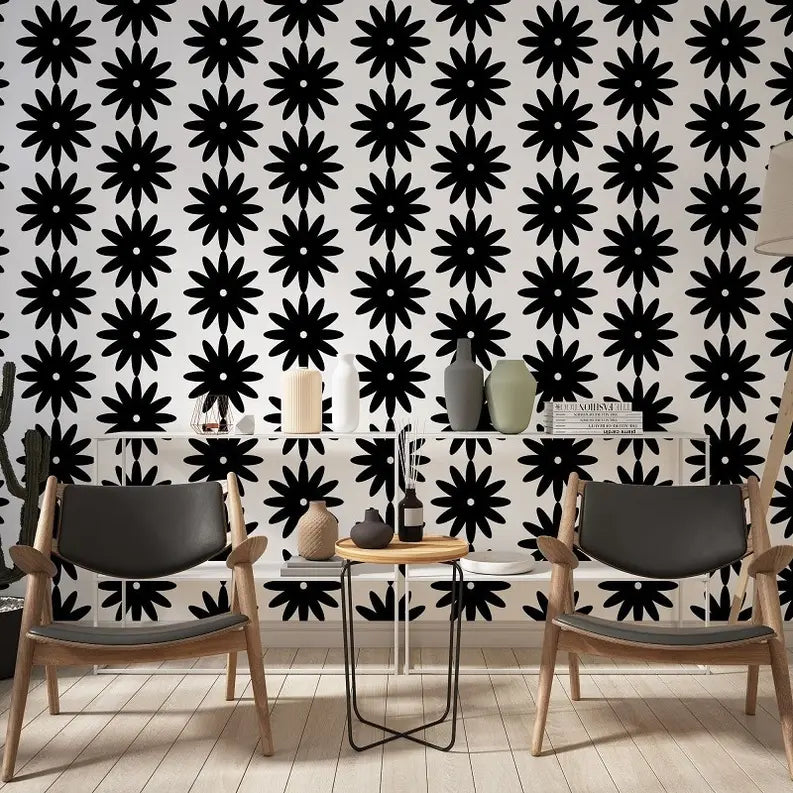 Daisies' Floral Farmhouse Peel & Stick Wallpaper SBC-LTD