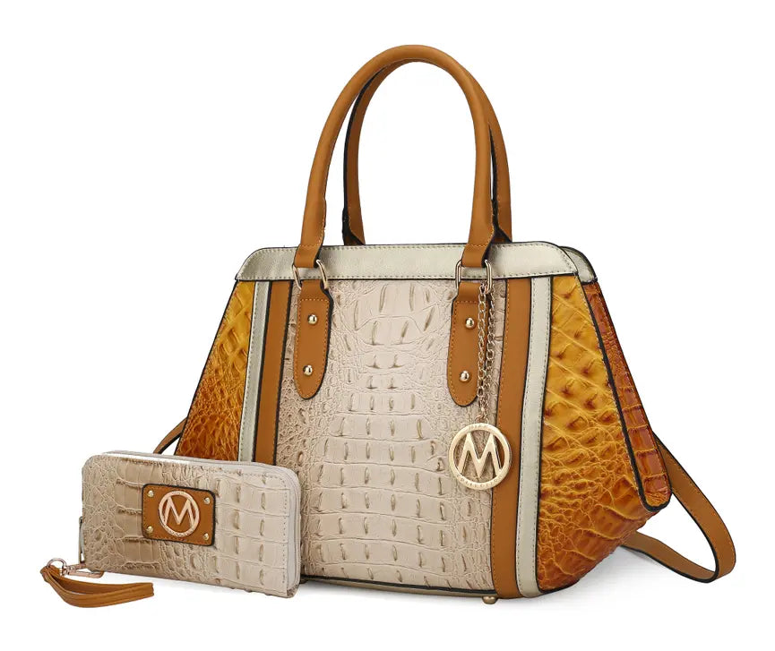 Daisy 2 PCS Croco Satchel bag & Wallet MKF Colletion by Mia K.