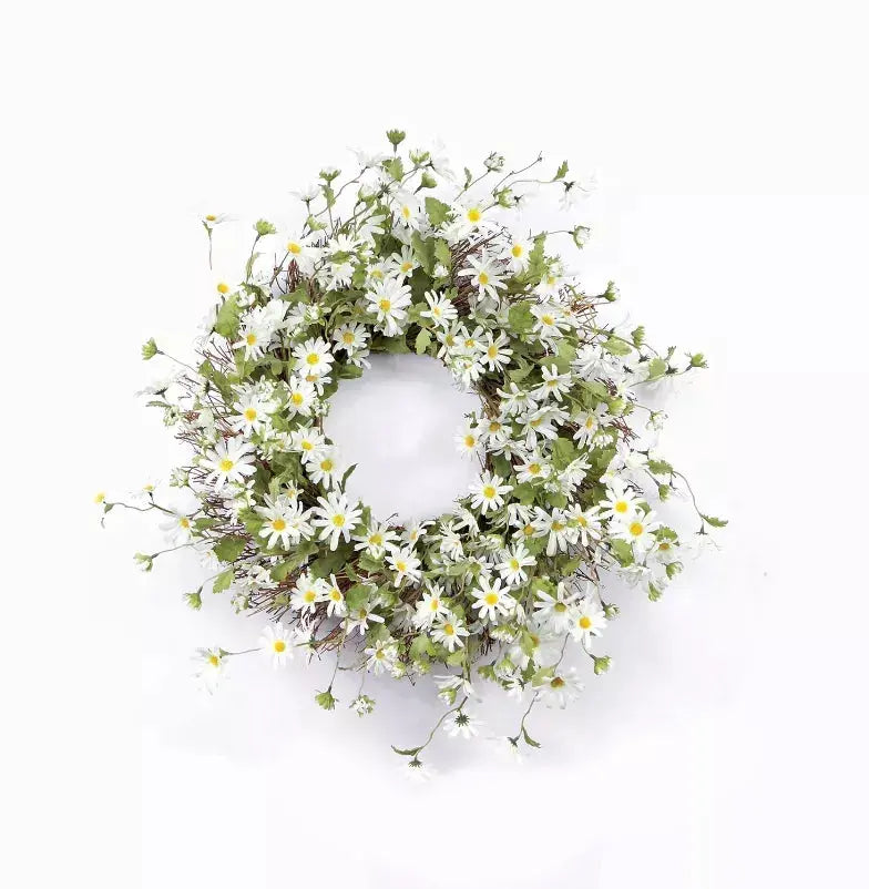 Daisy Wreath 23"D Polyester Melrose Intl.