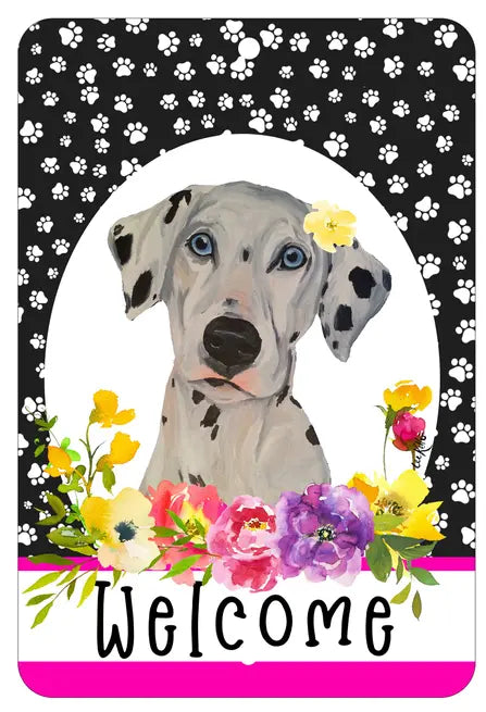 Dalmatian - HHS Paw Prints Welcome Indoor/Outdoor Aluminum Sign Best of Breed