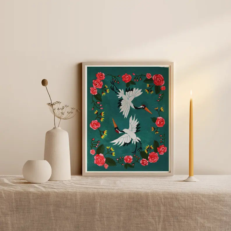 Dancing Cranebirds The Crafted Prints