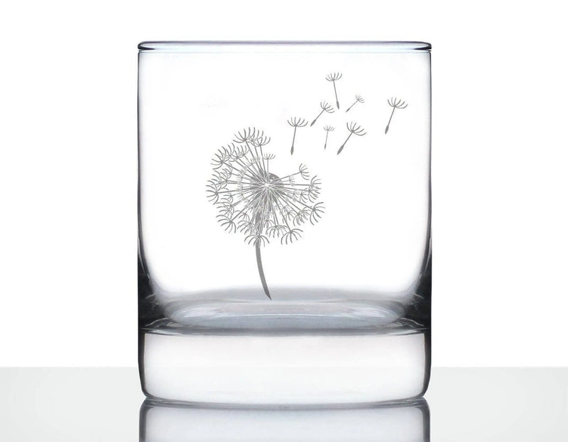 Dandelion Whiskey Rocks Glass - Floral Gifts and Decor Bevvee