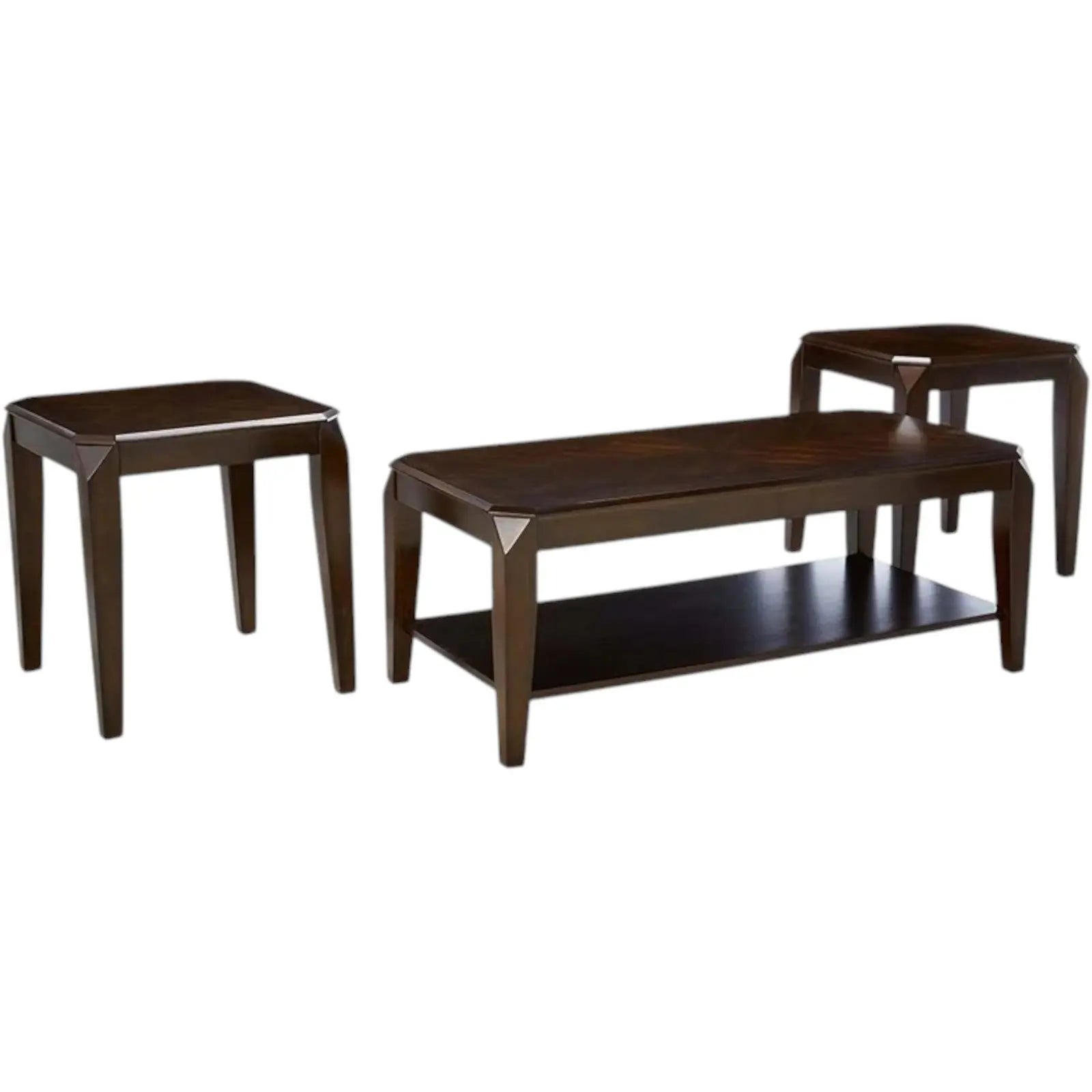 Dark Brown Solid Wood Coffee Table With Shelf Homeroots Living Room