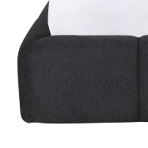 Dark Gray Tufted Linen Blend Upholstered Queen Bed Frame Homeroots Bed & Bath