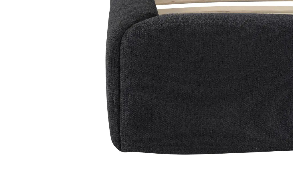 Dark Gray Tufted Linen Blend Upholstered Queen Bed Frame Homeroots Bed & Bath