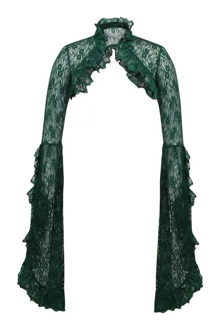 Dark Green Lace Shrug Bolero Jacket Daisy Corsets