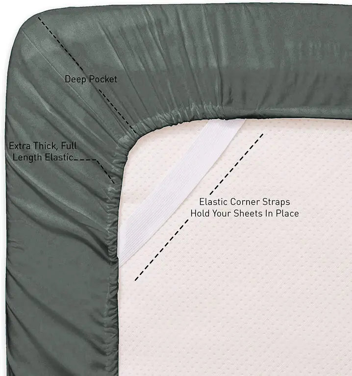 Dark Grey 200 Embroidery Soft Sheet Set Wrinkle Resistant Home Mart Goods