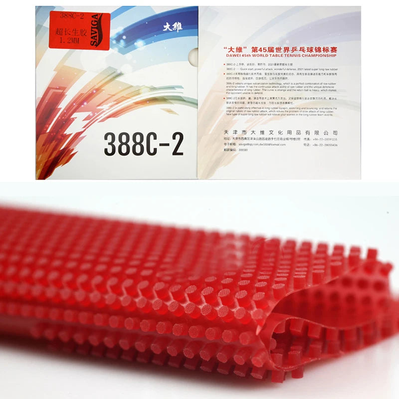 Dawei 388C-2 Table Tennis Rubber Super Raw Rubber Pimple Out Special Offensive Soft for Table Tennis Racket Ping Pong Sponge