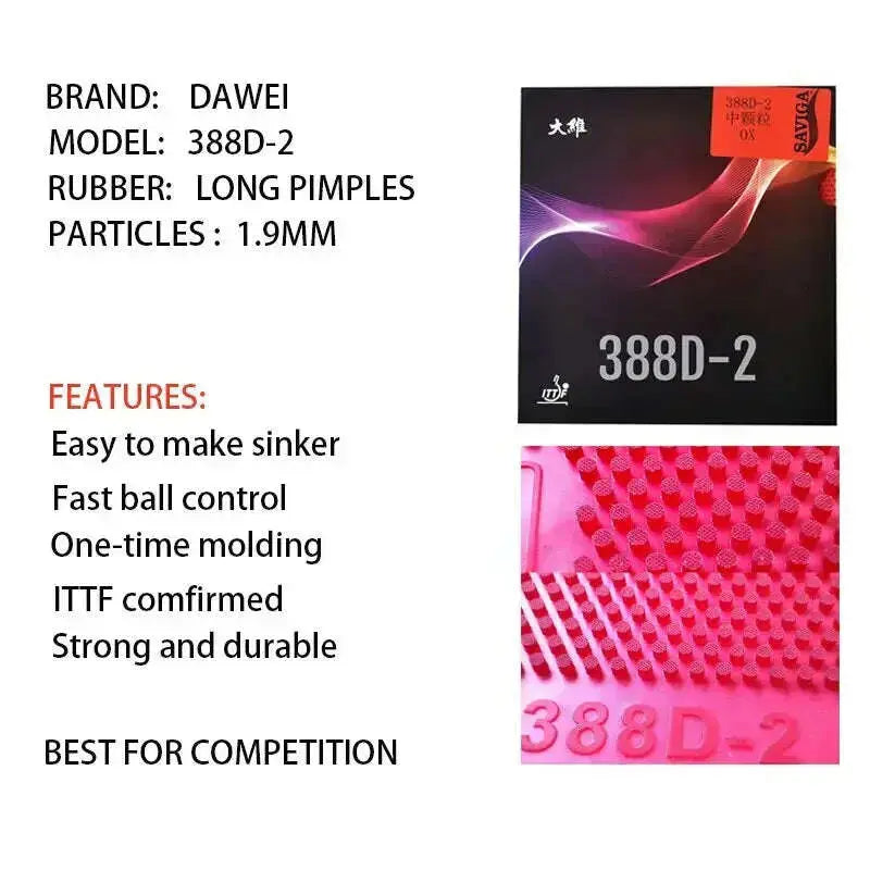Dawei-388D-2-Table-Tennis-Rubber-OX-0.5mm-1.0mm-Sponge-Long-Pimples-Medium-Grain-Ping-Pong-Rubber-ITTF-Certification-FreeDropship-334770079