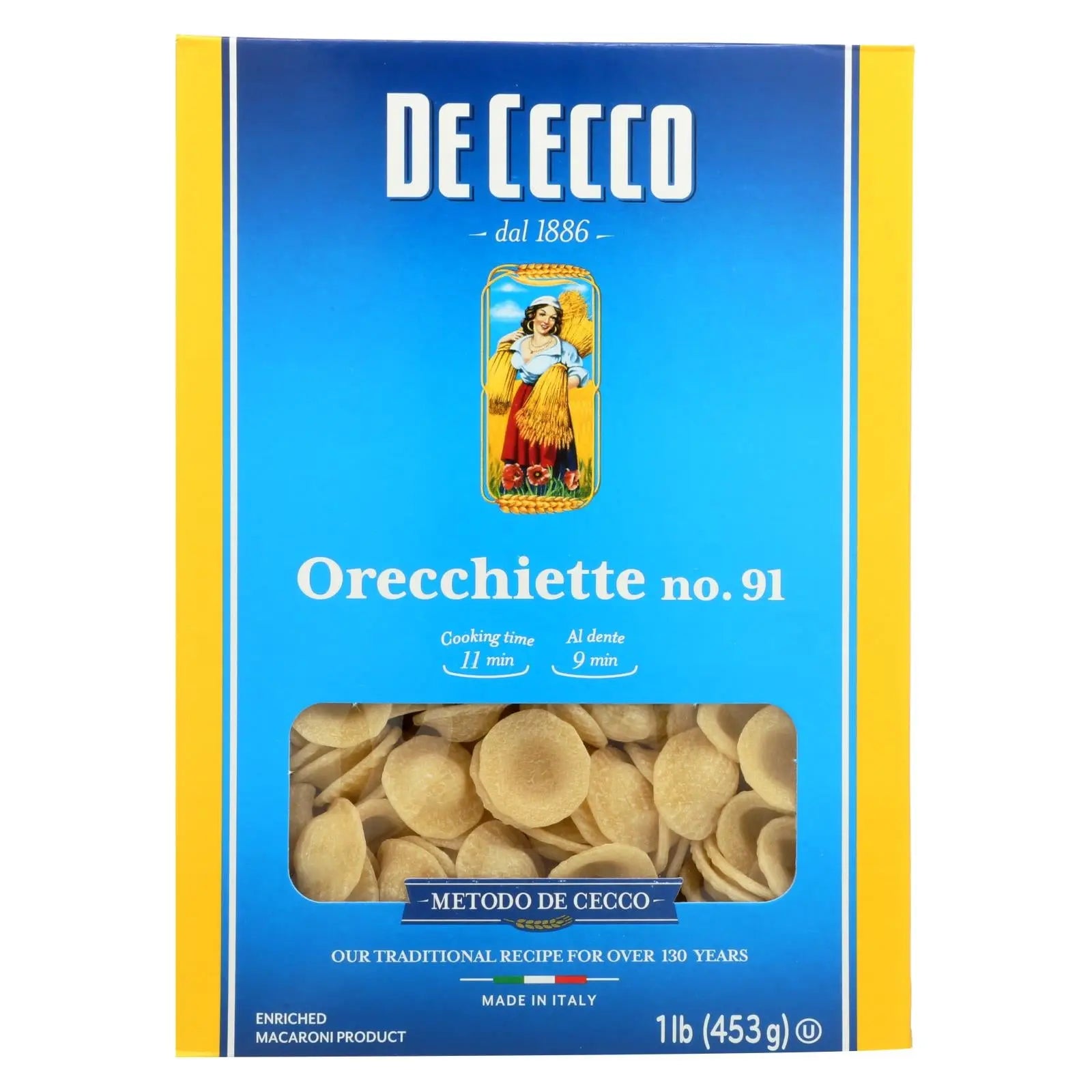 De Cecco Pasta - Pasta - Orecchiette - Case Of 12 - 16 Oz De Cecco Pasta