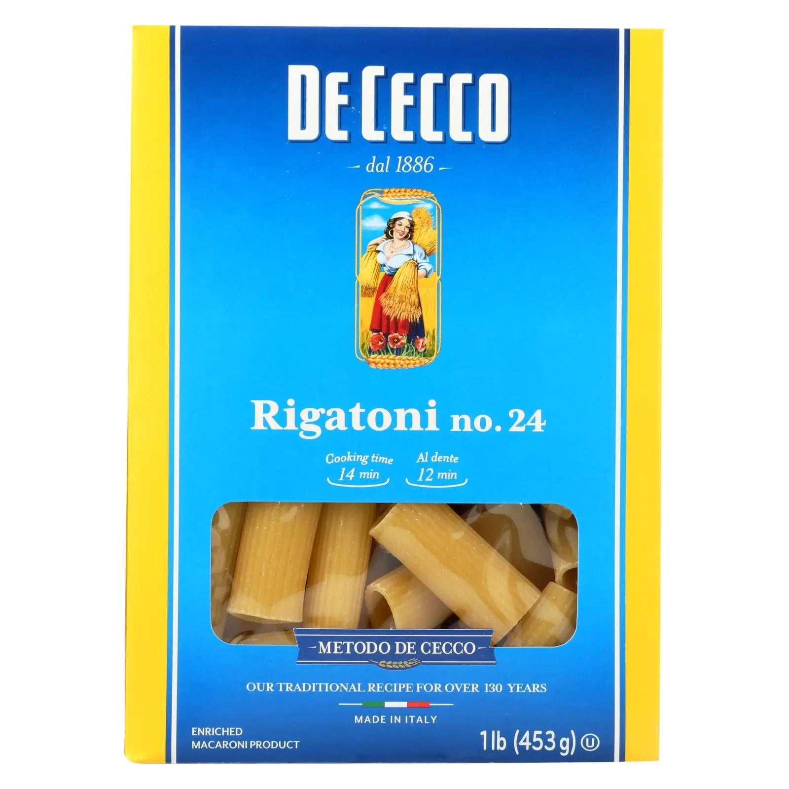 De Cecco Pasta - Pasta - Rigatoni - Case Of 12 - 16 Oz De Cecco Pasta