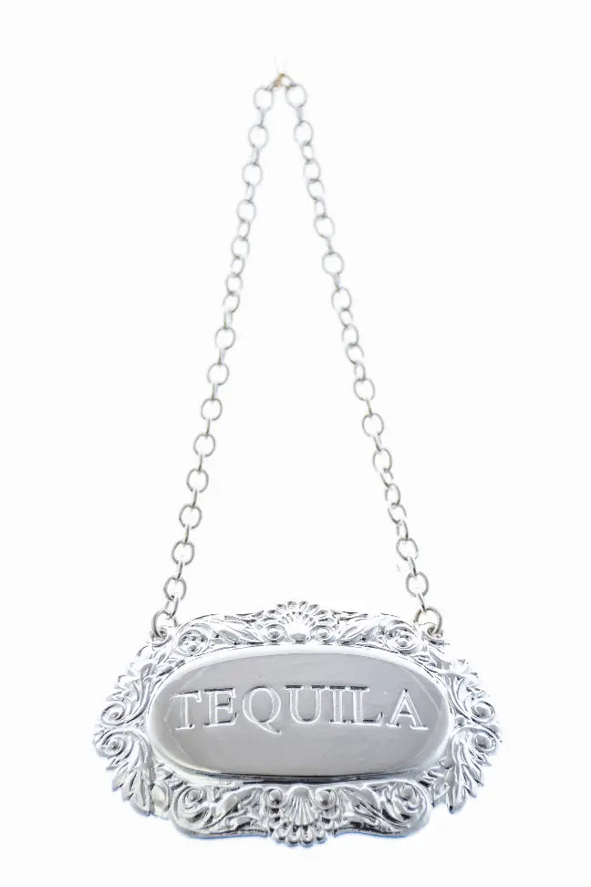 Decanter Label-Shell & Scroll Silver Plate Corbell Silver