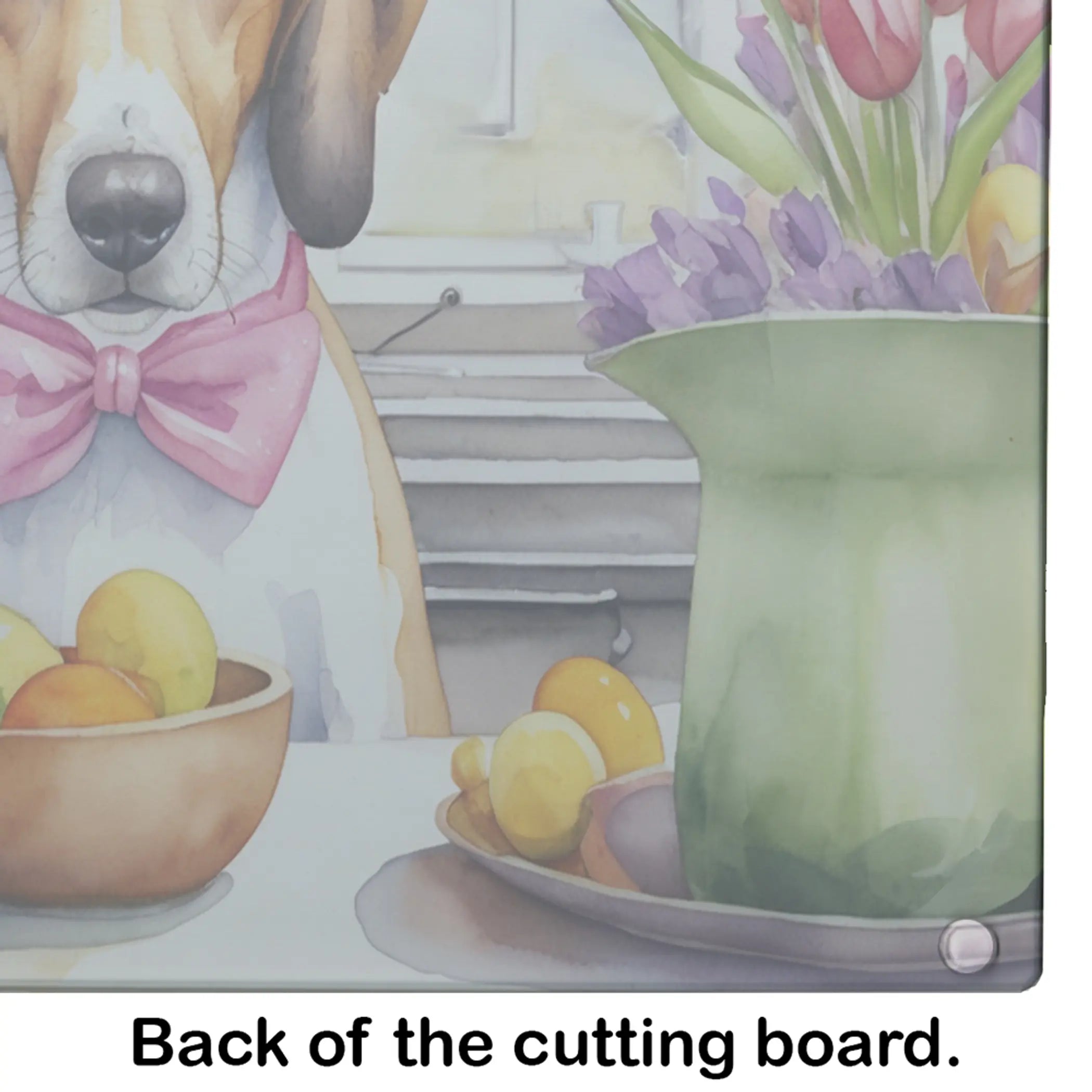 Decorating Easter American Foxhound Glass Cutting Board Caroline's Treasures
