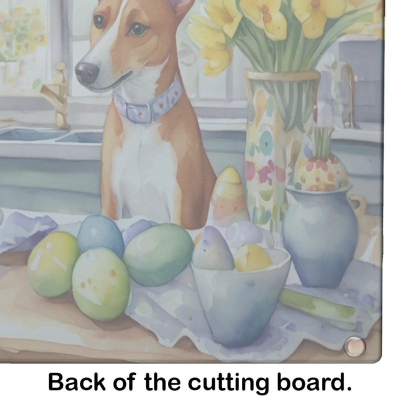 Decorating Easter Basenji Glass Cutting Board Caroline's Treasures