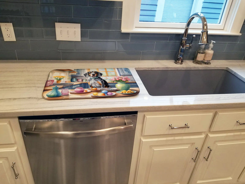 Decorating Easter Bluetick Coonhound Dish Drying Mat Caroline's Treasures