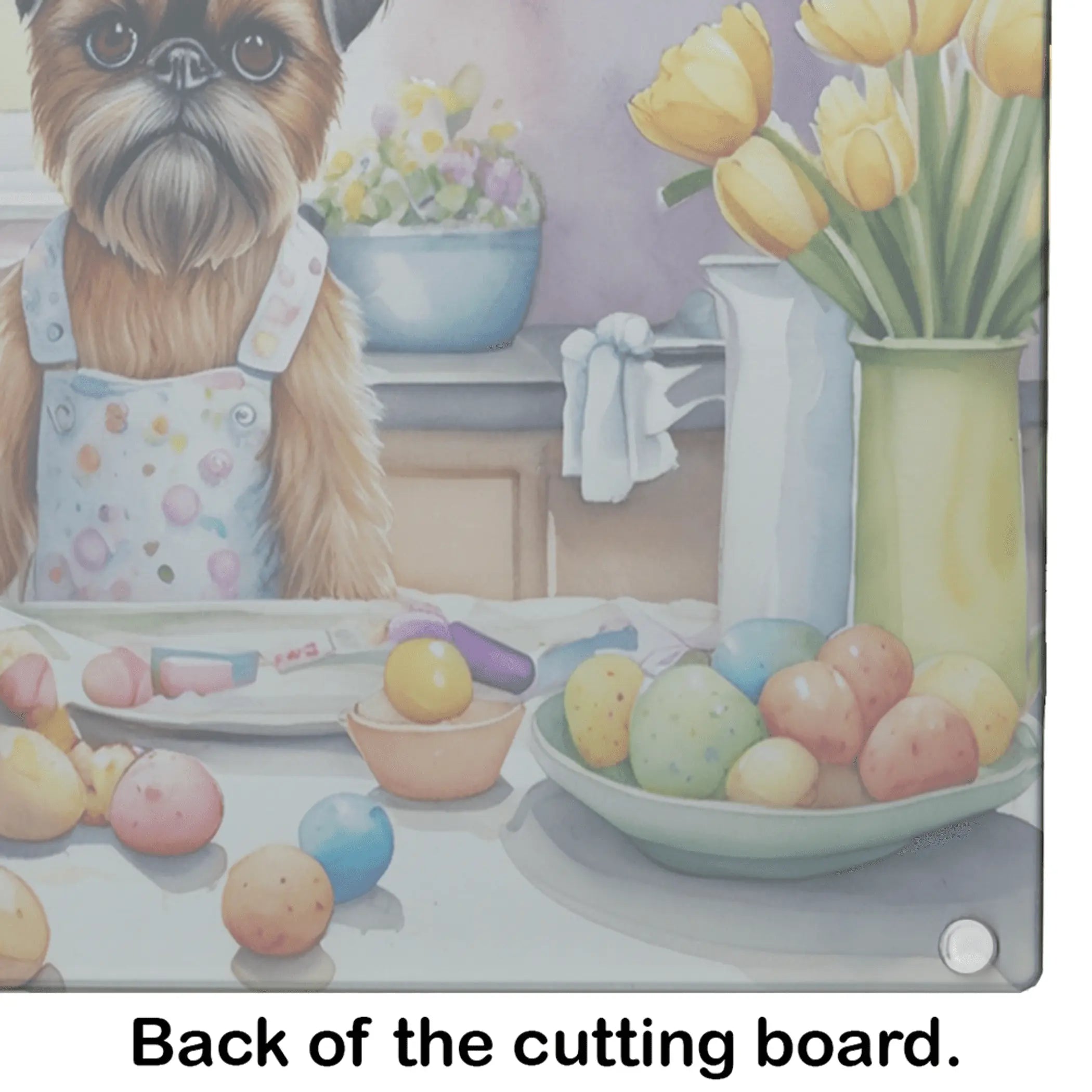 Decorating Easter Brussels Griffon Glass Cutting Board Caroline's Treasures