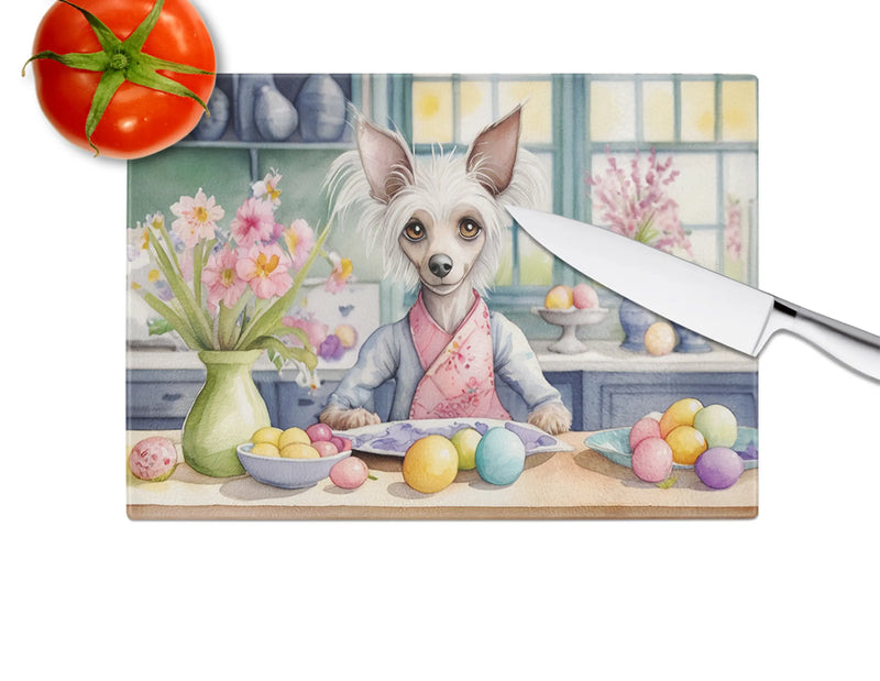 Decorating Easter Chinese Crested Glass Cutting Board Caroline's Treasures