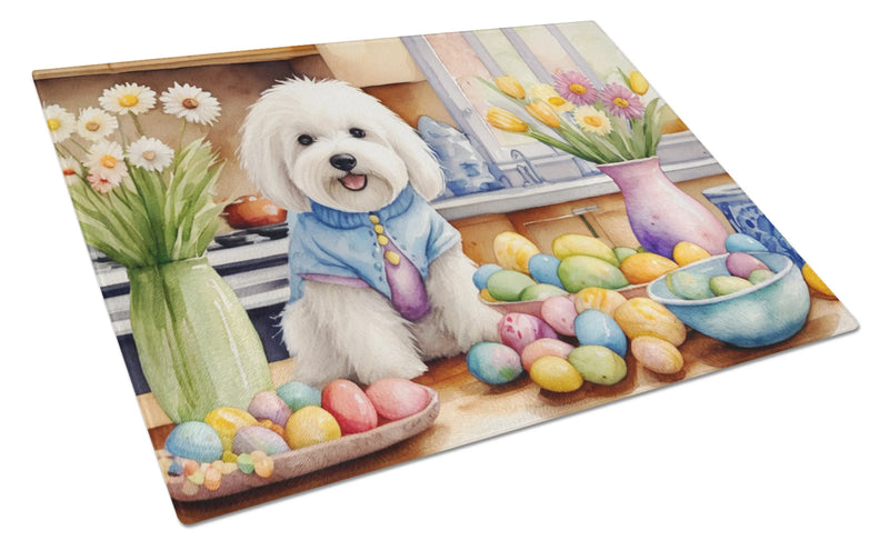 Decorating Easter Coton de Tulear Glass Cutting Board Caroline's Treasures