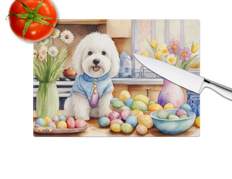 Decorating Easter Coton de Tulear Glass Cutting Board Caroline's Treasures