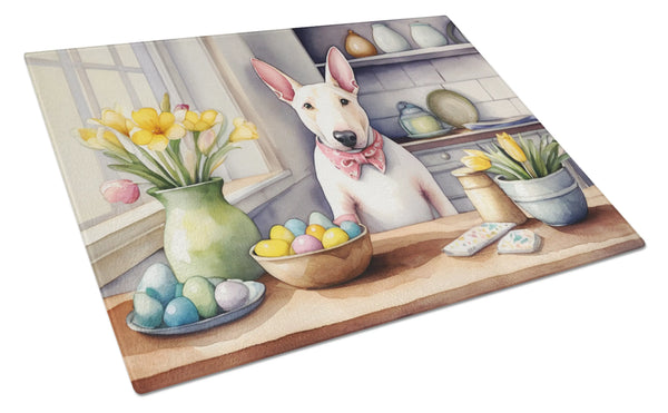 Decorating Easter English Bull Terrier Glass Cutting Board Caroline's Treasures