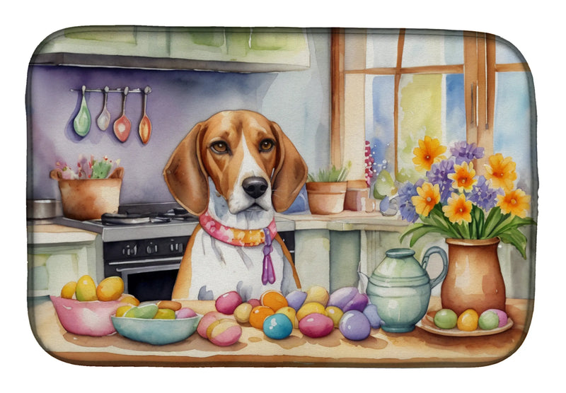 Decorating Easter English Foxhound Dish Drying Mat Caroline's Treasures