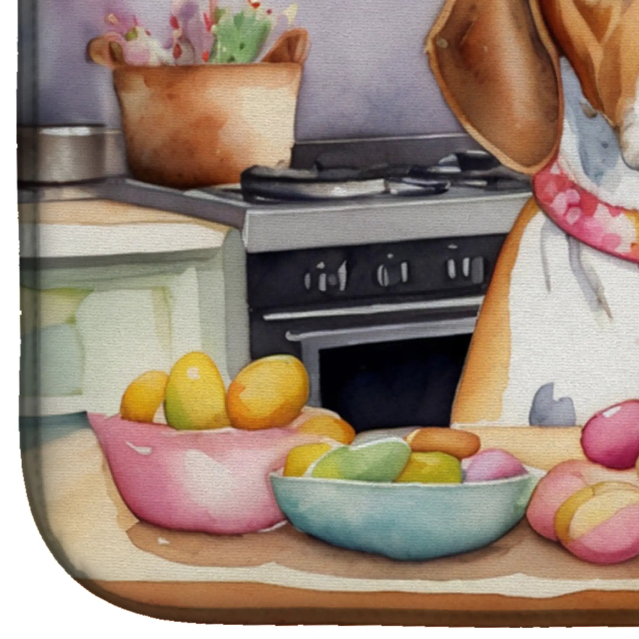 Decorating Easter English Foxhound Dish Drying Mat Caroline's Treasures
