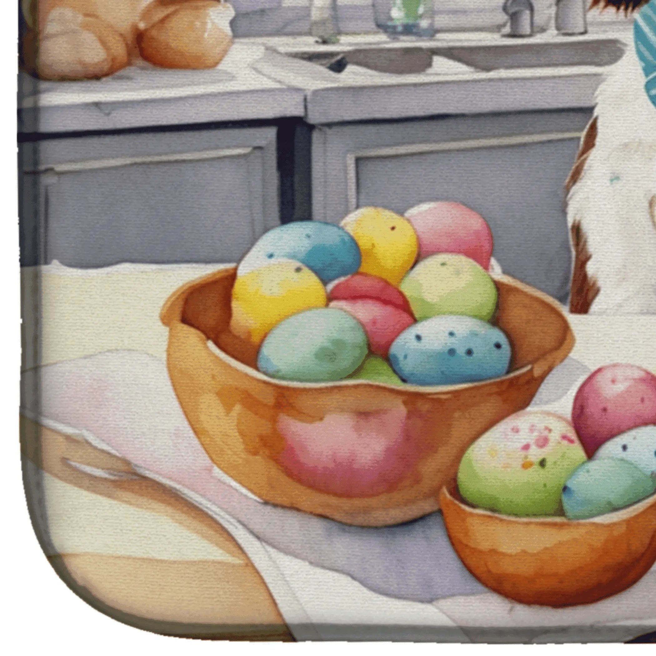 Decorating Easter English Springer Spaniel Dish Drying Mat Caroline's Treasures