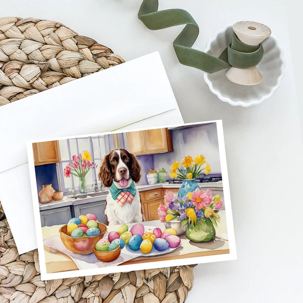 Decorating Easter English Springer Spaniel Greeting Cards Pack of 8 Caroline's Treasures