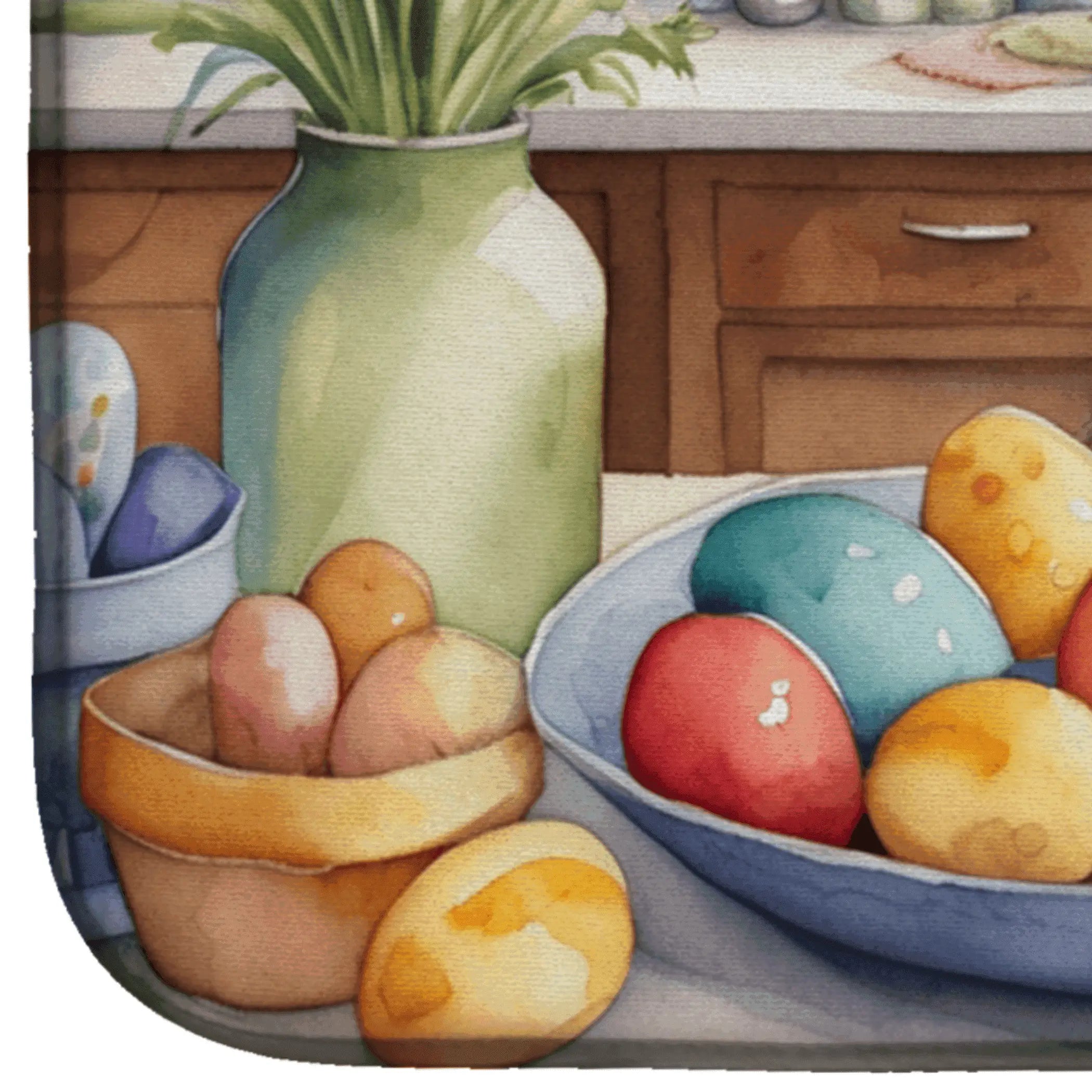 Decorating Easter Flat-Coated Retriever Dish Drying Mat Caroline's Treasures