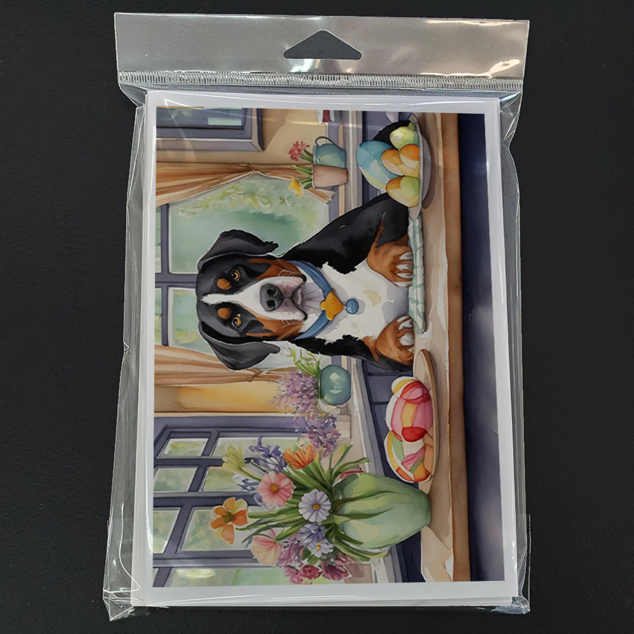 Decorating Easter Greater Swiss Mountain Dog Greeting Cards Pack of 8 Caroline's Treasures