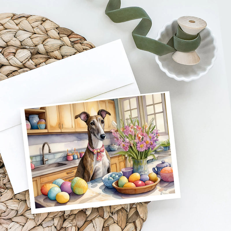 Decorating Easter Greyhound Greeting Cards Pack of 8 Caroline's Treasures