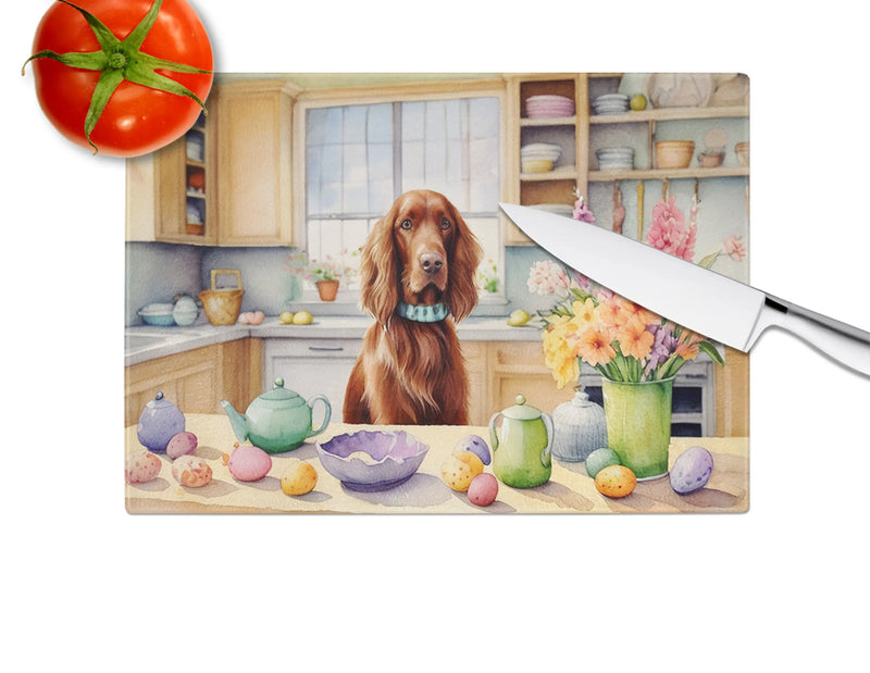 Decorating Easter Irish Setter Glass Cutting Board Caroline's Treasures