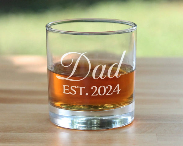 Decorative 2024 Dad Whiskey Rocks Glass - New Dad Gifts Bevvee