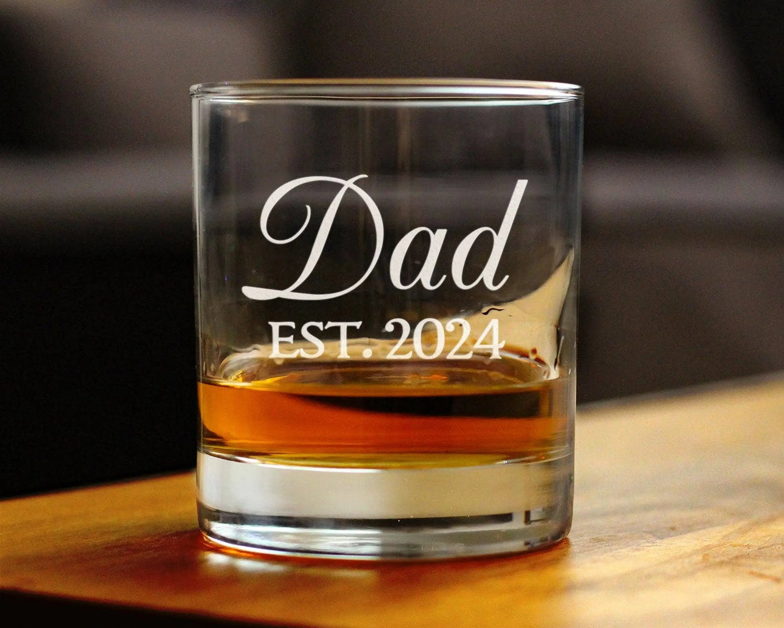 Decorative 2024 Dad Whiskey Rocks Glass - New Dad Gifts Bevvee