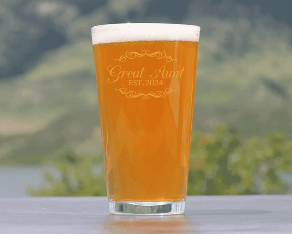Decorative 2024 New Great Aunt Pint Glass for Beer -  Gifts Bevvee